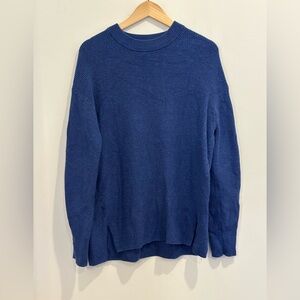 Lululemon Wool Cotton Blend Blue Sweater Crewneck